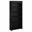 Fairview Antique Black Wood 5-Shelf Adjustable Bookcase