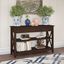 Bing Cherry Transitional Wood Console Table with Storage