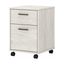 Linen White Oak 2-Drawer Mobile Lateral File Cabinet with Locking Casters