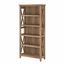 Reclaimed Pine Tall Adjustable 5-Shelf Bookcase with X-Pattern Sides