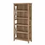 Reclaimed Pine Tall Adjustable 5-Shelf Bookcase with X-Pattern Sides