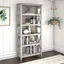 Linen White Oak Adjustable 5-Shelf Casual Bookcase