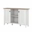 Shiplap Gray and Pure White Freestanding Storage Cabinet with Adjustable Shelving