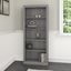 Saratoga Traditional 5-Shelf Adjustable Bookcase in Modern Gray