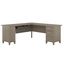 Ash Gray Transitional L-Shaped Computer Desk with Storage