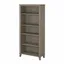 Ash Gray Adjustable 5-Shelf Tall Bookcase