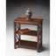 Petite Cherry Wood 2-Shelf Bookcase with X-Side Supports