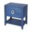 Amelle Blue Raffia 2-Drawer Nightstand with Silver Pulls