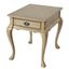 Antique Beige Traditional Wood End Table with Storage