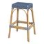 Skye Blue & White Dot 30" Backless Rattan Bar Stool