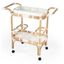 Selena White PU Rattan Weave Serving Cart with Removable Tray