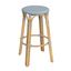 Twilight Blue 30" Round Rattan Coastal Bar Stool