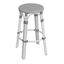 Coastal Charm 30" White and Black Dot Rattan Bar Stool