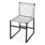 White Woven Leather and Metal Industrial Side Chair