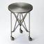 Costigan 16" Round Silver Metal Industrial Chic Side Table