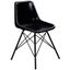 Mid-Century Modern Black Leather and Iron Side Chair