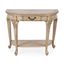 Antique Beige Traditional Demilune Wood Console Table with Drawer