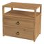 Natural Acacia 2-Drawer Nightstand with Open Shelf