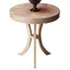 Sleek Bending Legs 24" Round Driftwood Side Table