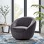 Eclipse Black Gray Velvet Swivel Accent Chair with Metal Base
