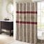 Beige and Red Embroidered Floral Shower Curtain