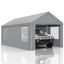 Gray 10' x 20' Portable Carport with Windows and Steel Frame