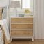 White 3-Drawer Farmhouse Dresser with Handicraft Wood Ring Motif