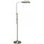 Adjustable Pharmacy Floor Lamp in Brushed Steel 46" Height