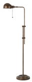 Adjustable Bronze Pharmacy Floor Lamp with Pull Chain Switch