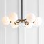 Caleb 28" Brass Gold & Black Sputnik LED Chandelier with Frosted Glass