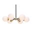 Caleb 28" Brass Gold & Black Sputnik LED Chandelier with Frosted Glass