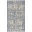 Ivory Blue Abstract Handmade Viscose Area Rug, 3'2" x 5'