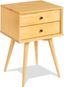 Scandinavian Oak Solid Wood 2-Drawer Mid-Century Nightstand