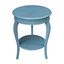 Cambria Ocean Blue Antique-Rubbed Solid Parawood Round End Table