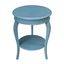 Cambria Ocean Blue Antique-Rubbed Solid Parawood Round End Table