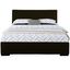Abbey Queen Black Faux Leather Upholstered Platform Bed with Slats