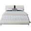 Queen White Pine Upholstered Tufted Headboard Bed Frame