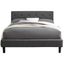 Elegant Gray Queen-Sized Monticello Bed with Diamond Tufted Headboard