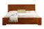 Cherry Wood King Platform Bed with Upholstered Headboard