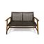 Mix Mocha Natural Stained Wicker and Wood Outdoor Loveseat