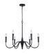 Brielle Matte Black 6-Light Taper Candle Chandelier