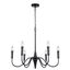 Brielle Matte Black 6-Light Taper Candle Chandelier