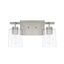 Elegant Brushed Nickel Vanity Light with Clear Seeded Glass Shades