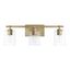 Elegant Greyson 3-Light Vanity in Aged Brass with Seeded Glass Shades
