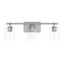 Greyson 3-Light Brushed Nickel Vanity with Clear Seeded Glass Shades