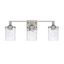 Brushed Nickel 3-Light Vanity with Clear Water Glass Shades