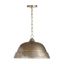 Oxidized Nickel Dome Pendant Light with Distressed Texture