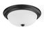 Matte Black and Soft White Glass 3-Light Flush Mount Bowl Ceiling Fixture