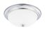 Chrome and Soft White Glass 3-Light Flush Mount Bowl Ceiling Fixture