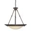 Elegant Burnished Bronze 3-Light Pendant with Mist Scavo Glass